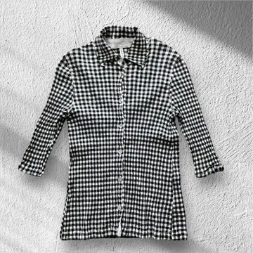 크레프리 츠모리치사토 긴팔 셔츠 체크 스트레치 일본제 겉옷 M