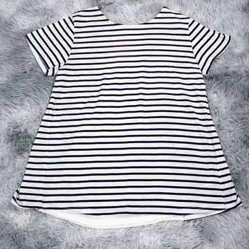 a.v.v standard [ L ] 반팔 T셔츠 화이트 보더 빅 사이즈