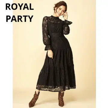 ROYAL PARTY 로얄 파티 하이넥 레이스 원피스 블랙