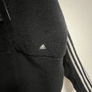 adidas 블랙 플리스 자켓 L