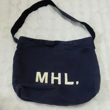 MHL 네이비 캔버스 숄더백