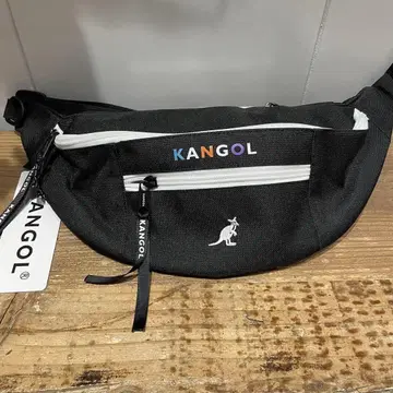 캉골 컬러풀 로고 힙색 블랙 오프 KGSA-BG00093