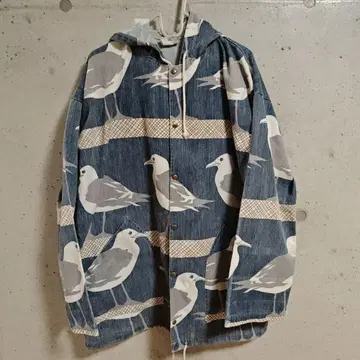 MICHIGAN RAG CO. 새 프린트 데님 자켓