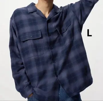 유니클로 JW 앤더슨 브러쉬드 코튼 오버 사이즈 셔츠 L 사이즈