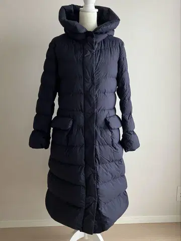 +j 후드 부착 롱 다운 자켓 네이비 L 사이즈