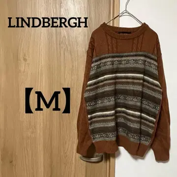 LINDBERGH [ M ] 브라운 스트라이프 니트