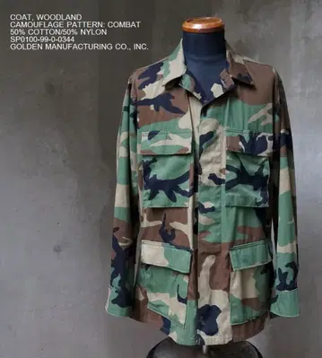 새상품급 90s US 미군 실물 우드랜드 카모 필드 컴뱃 자켓