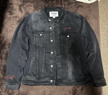 [ 초레어 ] GUESS 데님 자켓 블랙 구제 의류 빈티지