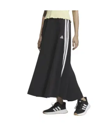 adidas 플레어 롱 스커트 블랙