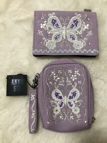 ANNA SUI 나비 자수 파우치 티슈 케이스 보라색