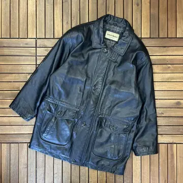 로베르토 마시니 램 가죽 코트 양가죽 천연 가죽 안감 체크