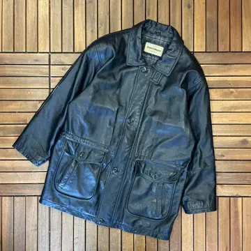 로베르토 마시니 램 가죽 코트 양가죽 천연 가죽 안감 체크