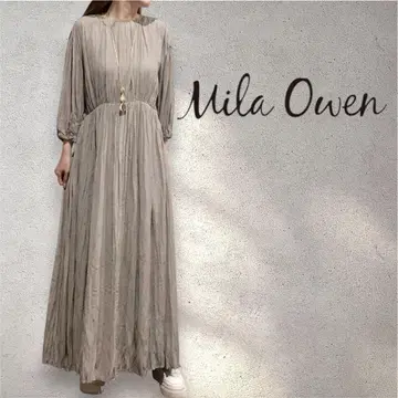 Mila Owen 미라 오웬 백리본 와셔 플리츠 원피스 S