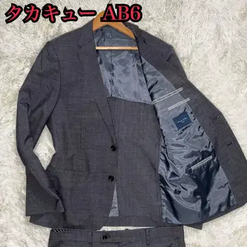 새상품급 TAKAQ 슬림핏 그레이 블랙 스트라이프 비즈니스 정장 AB6