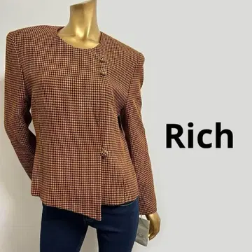 [ 4017 ] Rich 어깨 패드 하운드투스 체크 패턴 자켓