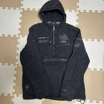 CAMP DAVID 블랙 후드티 후드 부착