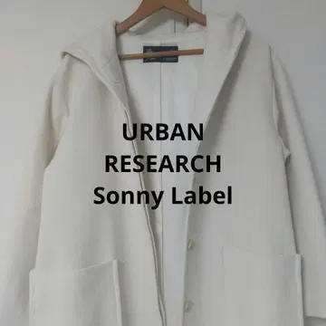 URBANRESEARCHSonnyLabel 후드 부착 롱 코트 화이트
