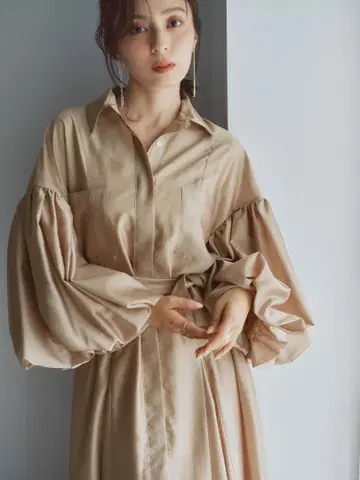 anuans 실크 터치 오간자 원피스