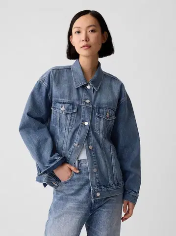 [ 미사용 ] GAP 오버 사이즈 아이콘 데님 자켓