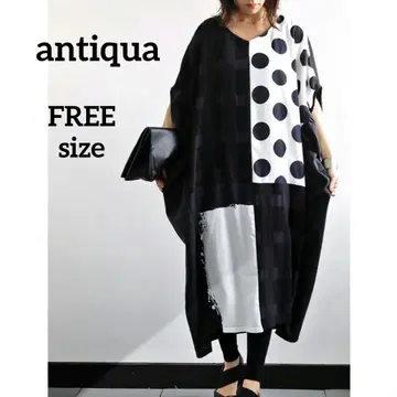 안티카 antiqua 도트 아트 원피스 모노톤