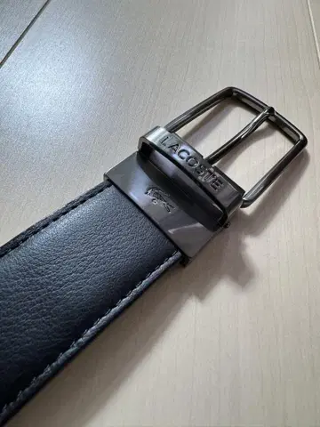 LACOSTE 블랙 가죽 벨트 리버서블 뱀