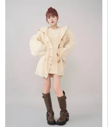 Darich 케이블 앙상블 니트 미니 원피스