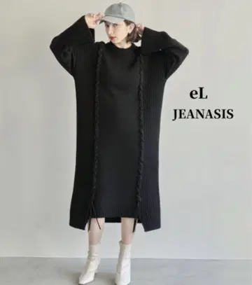 el JEANASIS 니트 원피스 리본 블랙