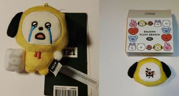 BT21 봉제 인형 키링 에~응 페이스 브로치 CHIMMY