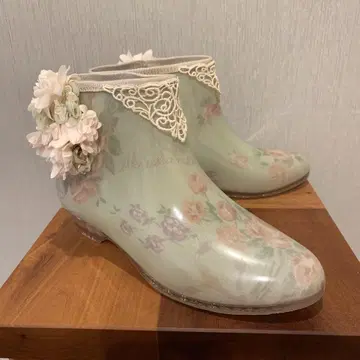아키아카네 Akiakane 꽃무늬 그린 장화 레이스 장식 포함