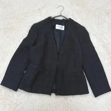 새상품급 투모로우랜드 트위드 노카라 자켓 일본제
