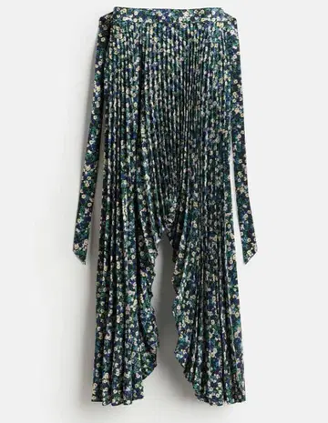 rokh h&m 플로럴 프린트 플리츠 스커트