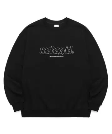 mahagrid 블랙 크루넥 맨투맨