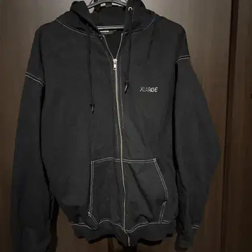 XLARGE 블랙 라메 집업 후드티
