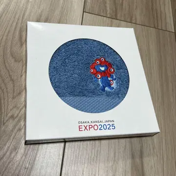 먀쿠먀쿠 타월 손수건 파랑 오사카 EXPO 자수 타월
