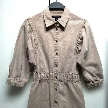 ALL SAINTS 올 세인츠 데님 롱 원피스 S 핑크
