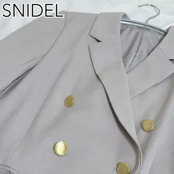 SNIDEL 그레이 베이지 테일러드 더블 브레스트 자켓