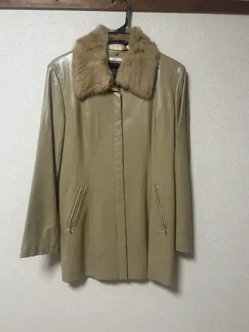 카멜 가죽 자켓 퍼 포함