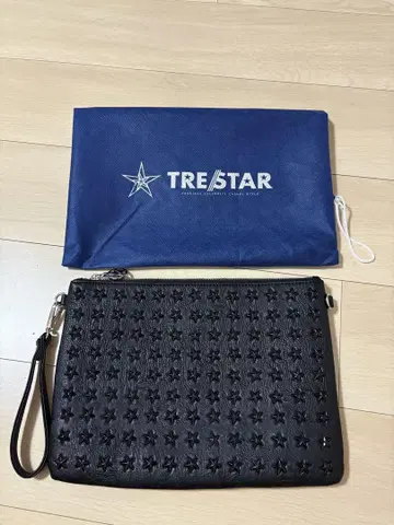 [새상품급] TRESTAR 트레스터 클러치백 핸드백 별 패턴 블랙