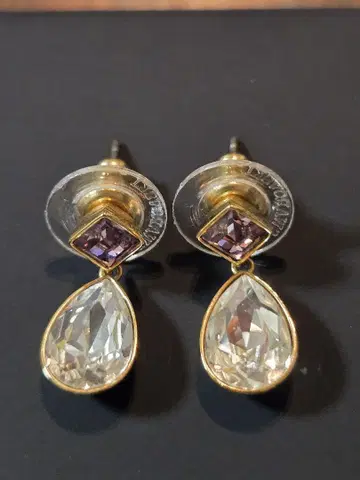 Swarovski 골드 드롭 귀걸이