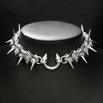 chainmail circular barbell necklace