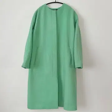 Untitled 울 100% 노카라 코트