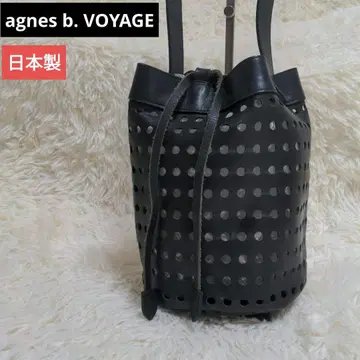 agnes b. VOYAGE 원숄더백 버킷형 가죽 블랙
