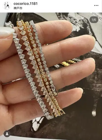 cocoRico 테니스 팔찌 골드 M