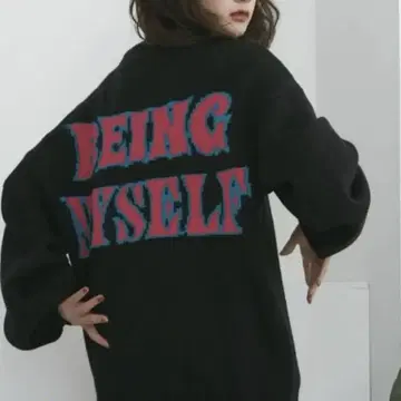 jouetie 쥬에티 백BIG로고JQD니트 블랙