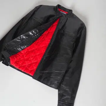 랄프 로렌 천연 가죽 가죽 자켓 블랙 퀼팅 안감 새상품급