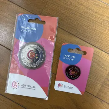 오사카 만박 호주 메달리온 & 라펠핀 세트