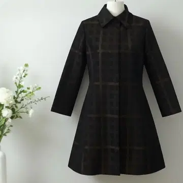 [ 42 ] DAKS 닥스 체크 무늬 미들 기장 코트 블랙 새상품급
