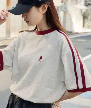 U.S. POLO ASSN. 반팔 루즈 링거 T셔츠