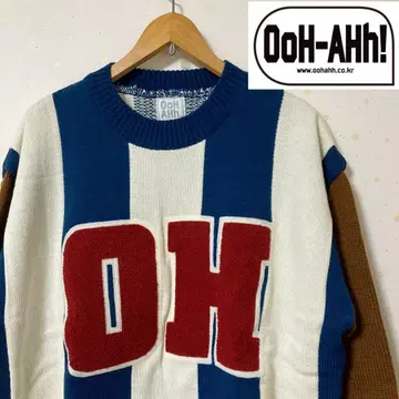 Ooh-AHh! 머플러 포함 스트라이프 니트 스웨터