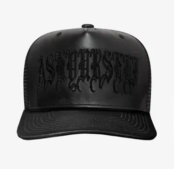 ASKYURSELF / goth leather truker cap
